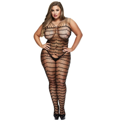 Porno Plus Size Women Sexy Clubwear Dresses Sleeveless Fishnet Bodycon