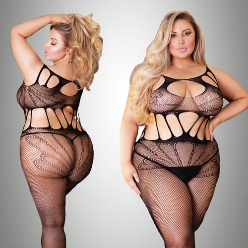 Porno Plus Size Women Sexy Clubwear Dresses Sleeveless Fishnet Bodycon