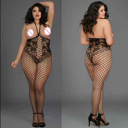 Porno Plus Size Women Sexy Clubwear Dresses Sleeveless Fishnet Bodycon